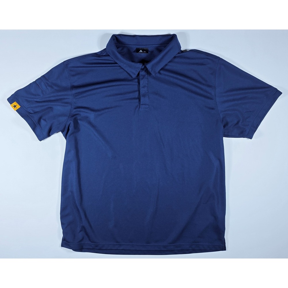 Navy Blue Performance Polo Shirt Short Sleeve Stretch Athletic Top 2XL